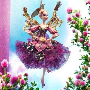 Katherine's Collection Princess Fairy Ballerina Christmas Ornament Gold Crown &